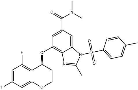 (S)-4-((5,7-difluorochroman-4-yl)oxy)-N,N,2-trimethyl- 1-tosyl- 1H- benzo[d]imidazole-6-carboxamide